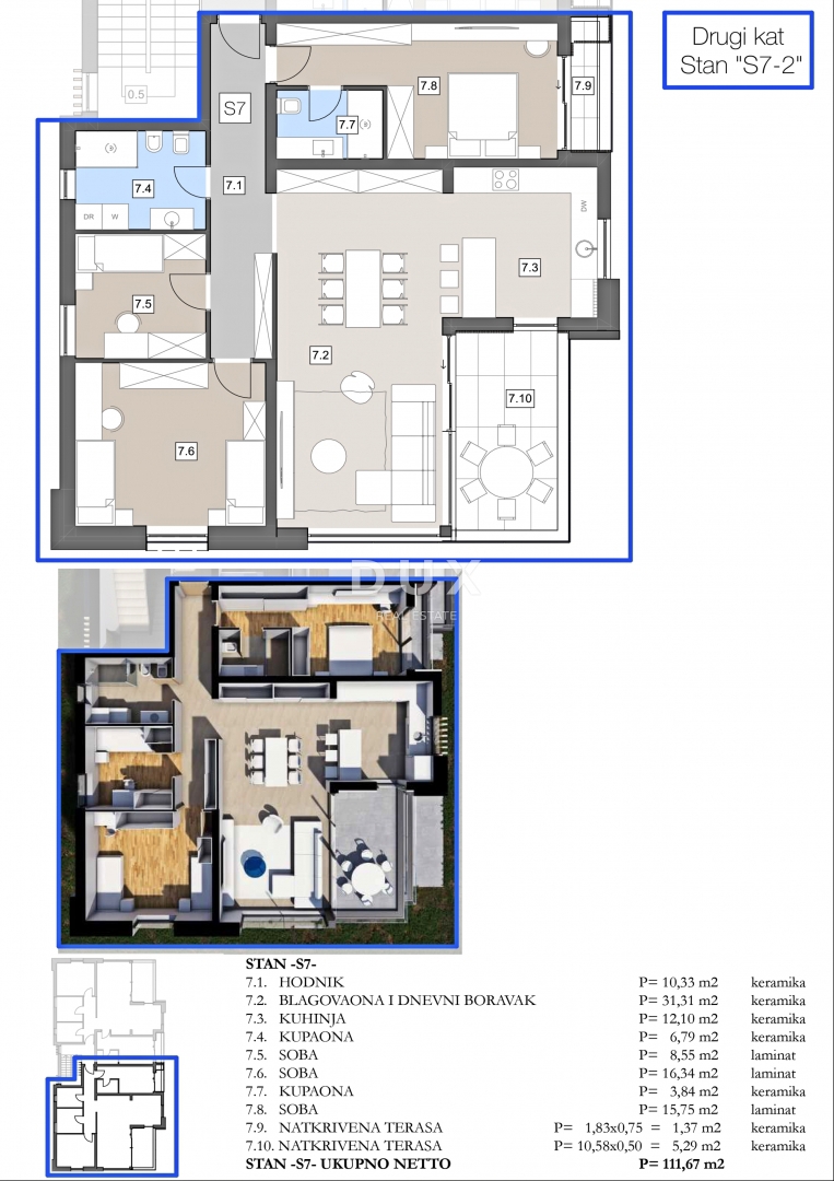 ISTRIA, LABIN - Spazioso appartamento in un nuovo edificio