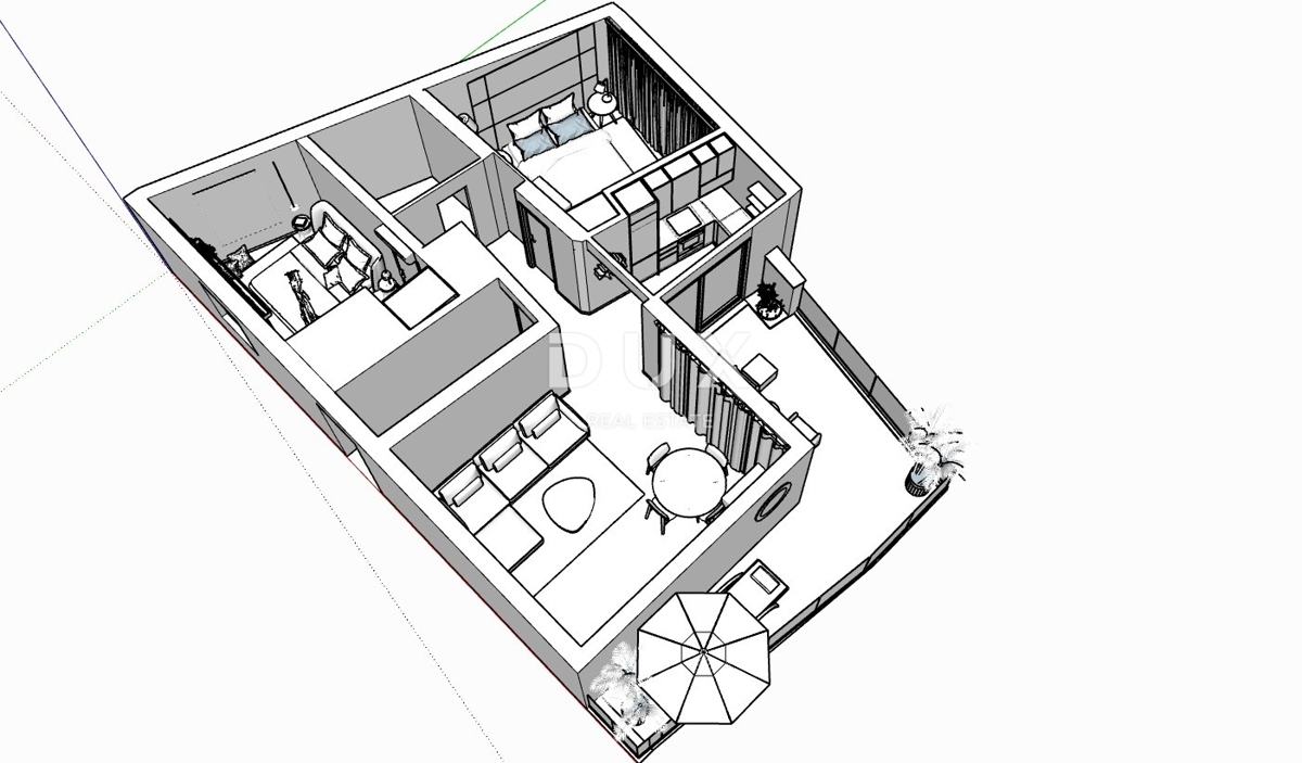 CRIKVENICA - appartamento con tre camere da letto e garage, a 130 m dal mare