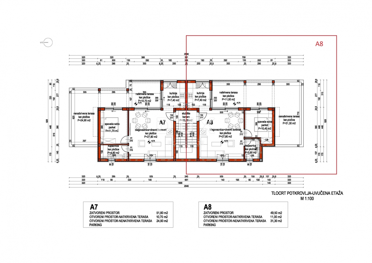 PRIMOŠTEN, DOLAC – NUOVA COSTRUZIONE! Attico con splendida vista mare! OCCASIONE!