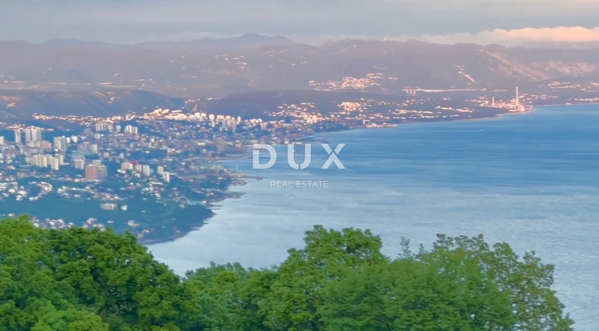 ABBAZIA, BREGI - terreno 801m2 CON PERMESSO DI LOCAZIONE! per una villa esclusiva con piscina e vista panoramica sul mare