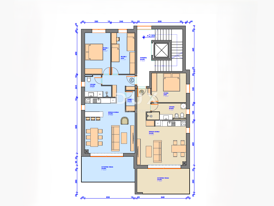 UMAG, ZAMBRATIJA - fantastico edificio nuovo a 100 metri dal mare e dalla spiaggia, POSIZIONE eccellente! Appartamento con terrazza