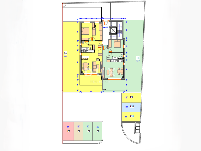 UMAG, ZAMBRATIJA - fantastico edificio nuovo a 100 metri dal mare e dalla spiaggia, POSIZIONE eccellente! Appartamento con terrazza