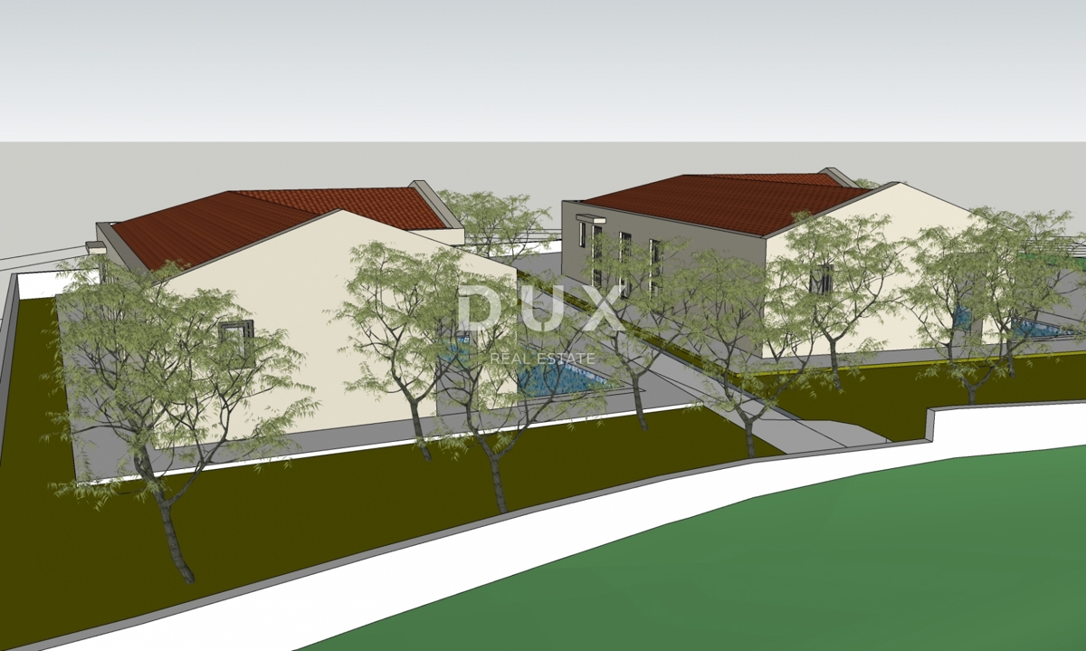 ISTRIA, MARČANA - Progetto premium di due case a un piano con piscina e terreno agricolo