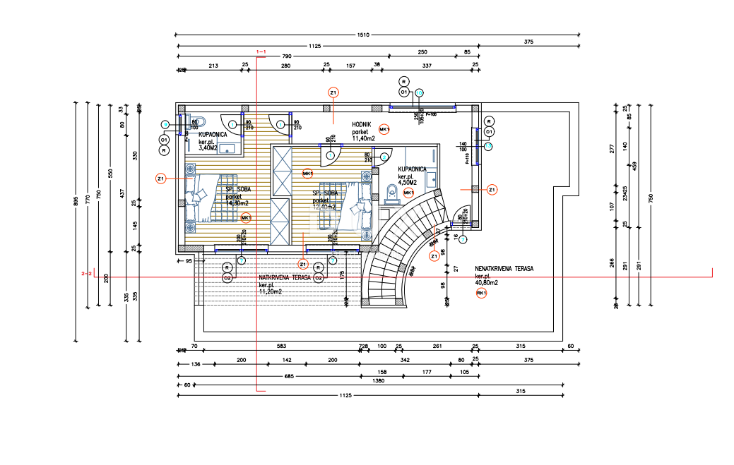 ŠIBENIK, VODICE – Villa moderna indipendente con piscina in costruzione