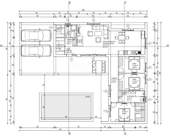 ZADAR, ZEMUNIK G. – Terreno edificabile con progetto di casa a basso consumo energetico