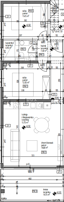 DALMATIA, PISAK – Appartamenti con due camere da letto e terrazza sul tetto