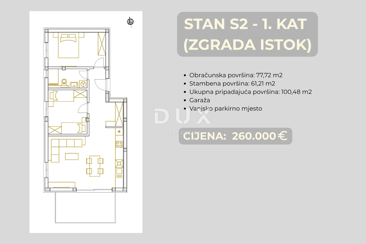 ŠIBENIK, BRODARICA – Appartamento soleggiato con terrazza e garage, a 270 m dal mare