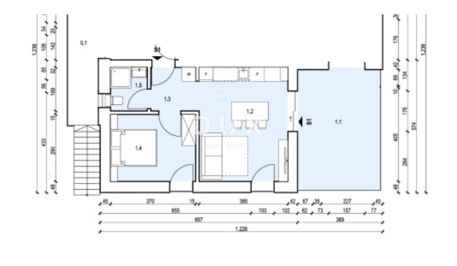 ISOLA DI KRK, MALINSKA - Moderno appartamento al piano terra con vista mare
