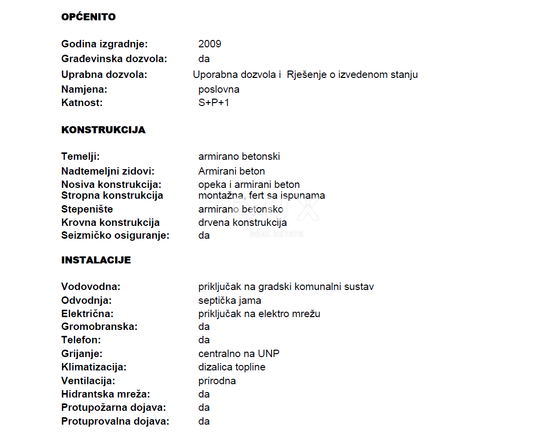 MATULJI, ŠAPJANE - casa indipendente (edificio commerciale 780 m2) + 3.484 m2 di giardino! OCCASIONE!