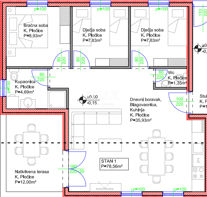 Appartamento Pakoštane, 78,56m2