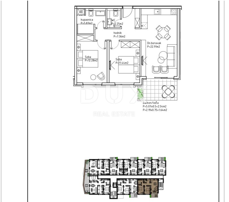 Appartamento Veliko Brdo, Makarska, 67,02m2