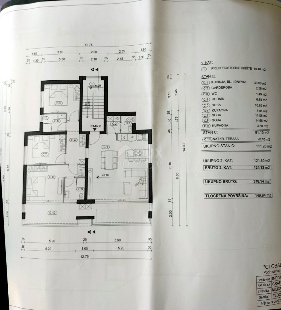 OPATIJA, IKA - terreno con permesso di costruzione nella zona M3, per un edificio con garage, terrazze e vista sul mare