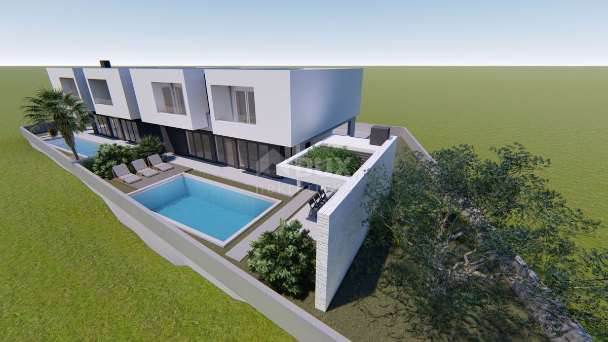 ZADAR, ZATON - Villa bifamiliare di lusso con piscina riscaldata, sauna e palestra! Nuova costruzione! A1