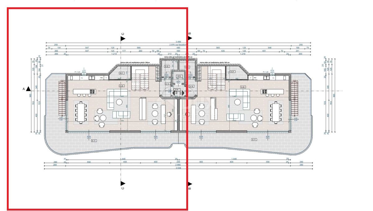 OPATIJA, CENTRO - attico su due piani 543m2 con vista panoramica sul mare e terrazza sul tetto S2