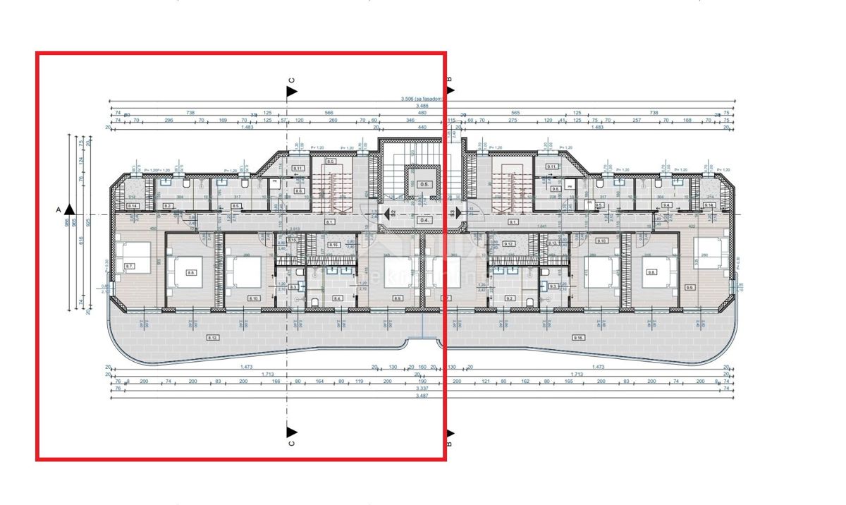 OPATIJA, CENTRO - attico su due piani 543m2 con vista panoramica sul mare e terrazza sul tetto S2