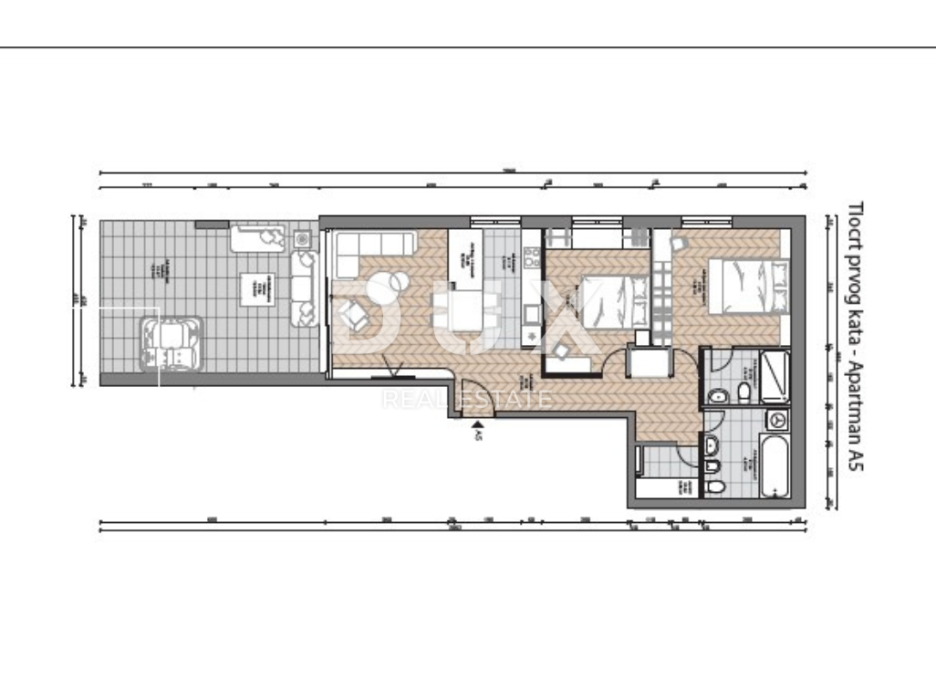 OPATIJA, CENTRO - ottimo appartamento in un nuovo edificio con ampia terrazza, garage e jacuzzi, ottima posizione