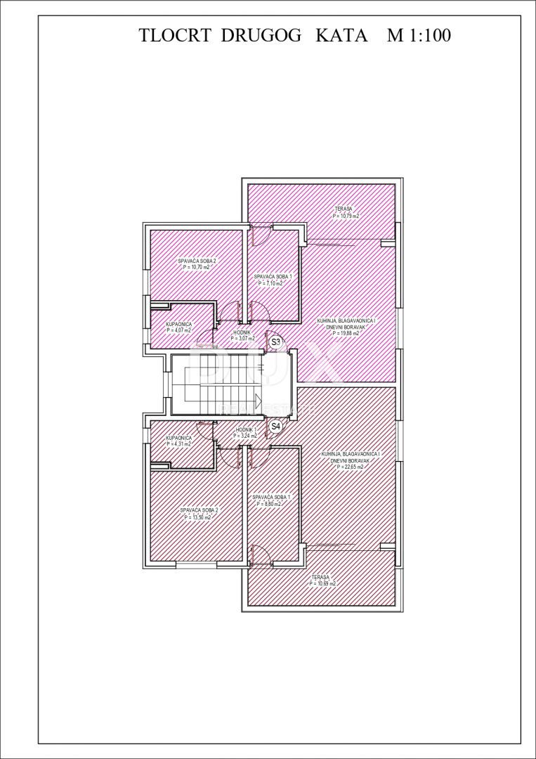 ZADAR, PETRČANE - Moderno attico in costruzione Z1 S4