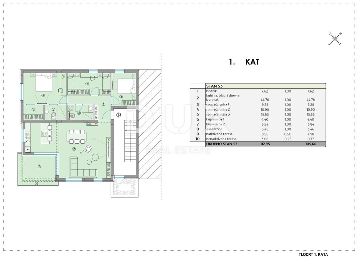 ZADAR, BIBINJE - Appartamento con vista mare in costruzione S3