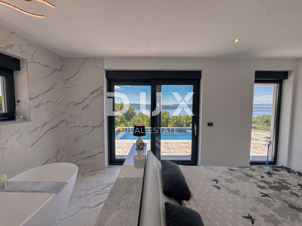 CRIKVENICA, QUARNERO - Villa moderna con piscina e vista panoramica sul mare (casa + appartamento)