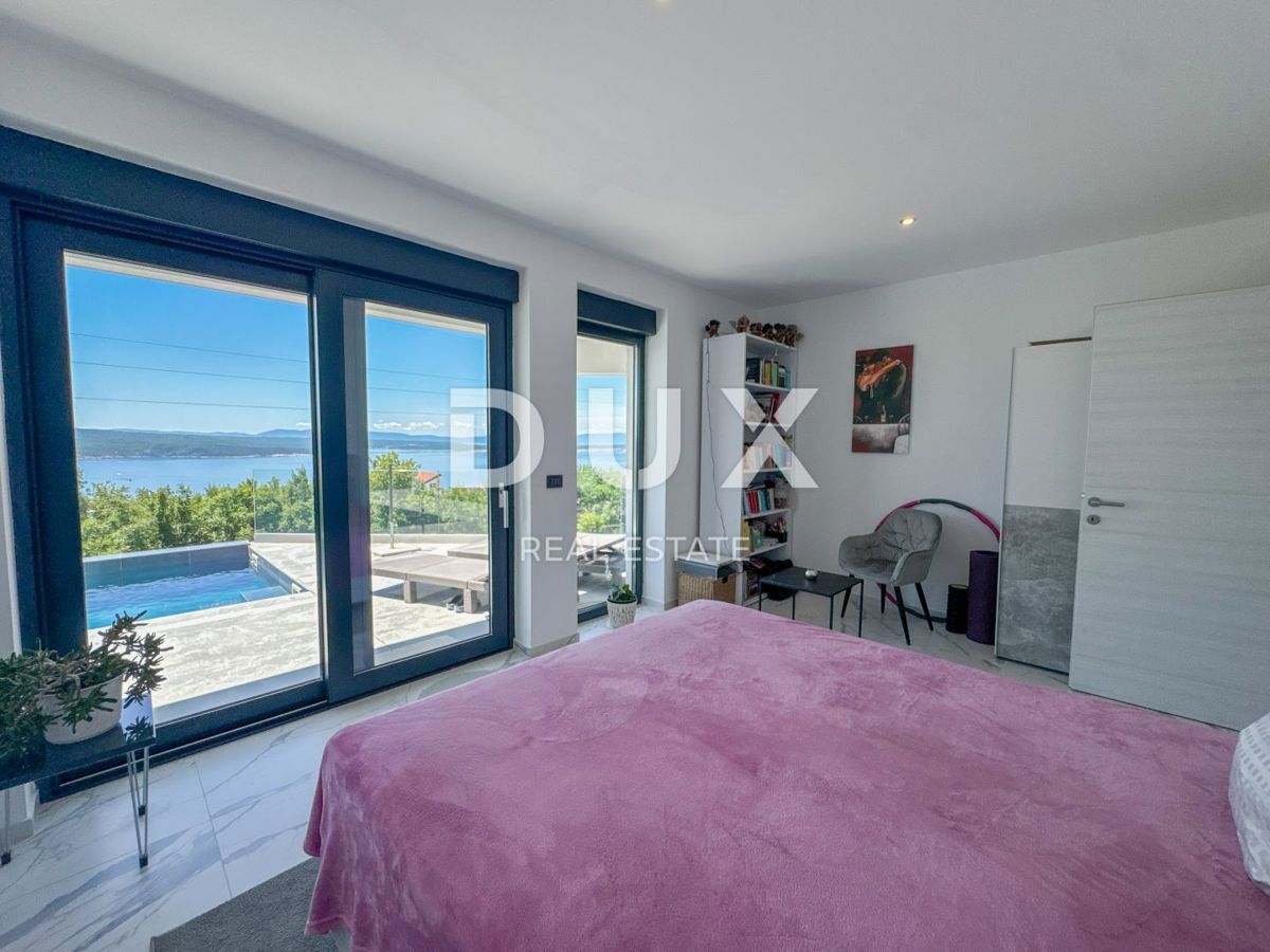 CRIKVENICA, QUARNERO - Villa moderna con piscina e vista panoramica sul mare (casa + appartamento)