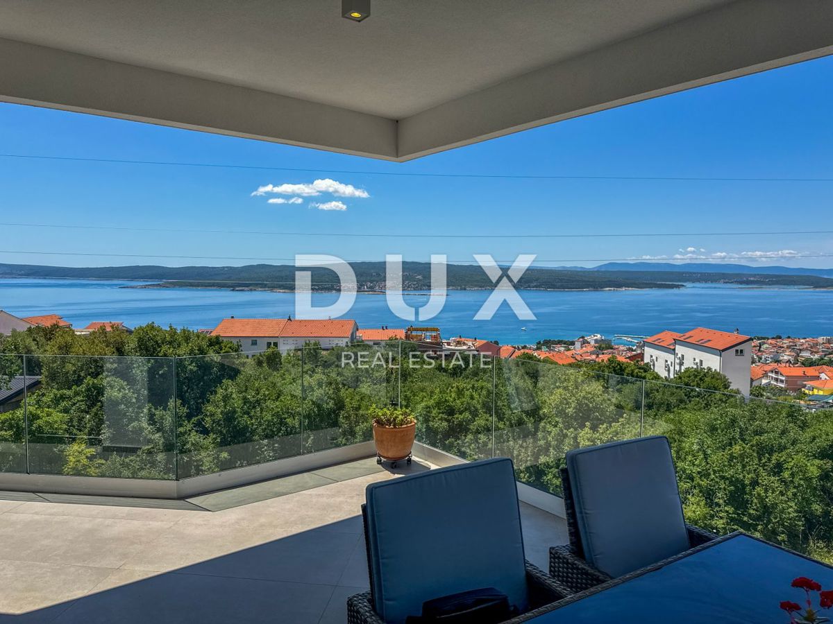 CRIKVENICA, QUARNERO - Villa moderna con piscina e vista panoramica sul mare (casa + appartamento)