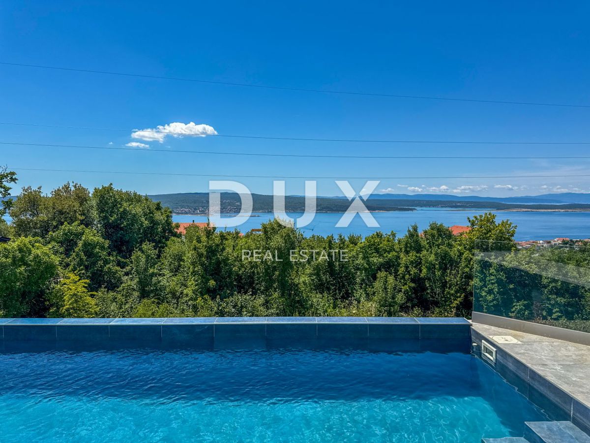 CRIKVENICA, QUARNERO - Villa moderna con piscina e vista panoramica sul mare (casa + appartamento)