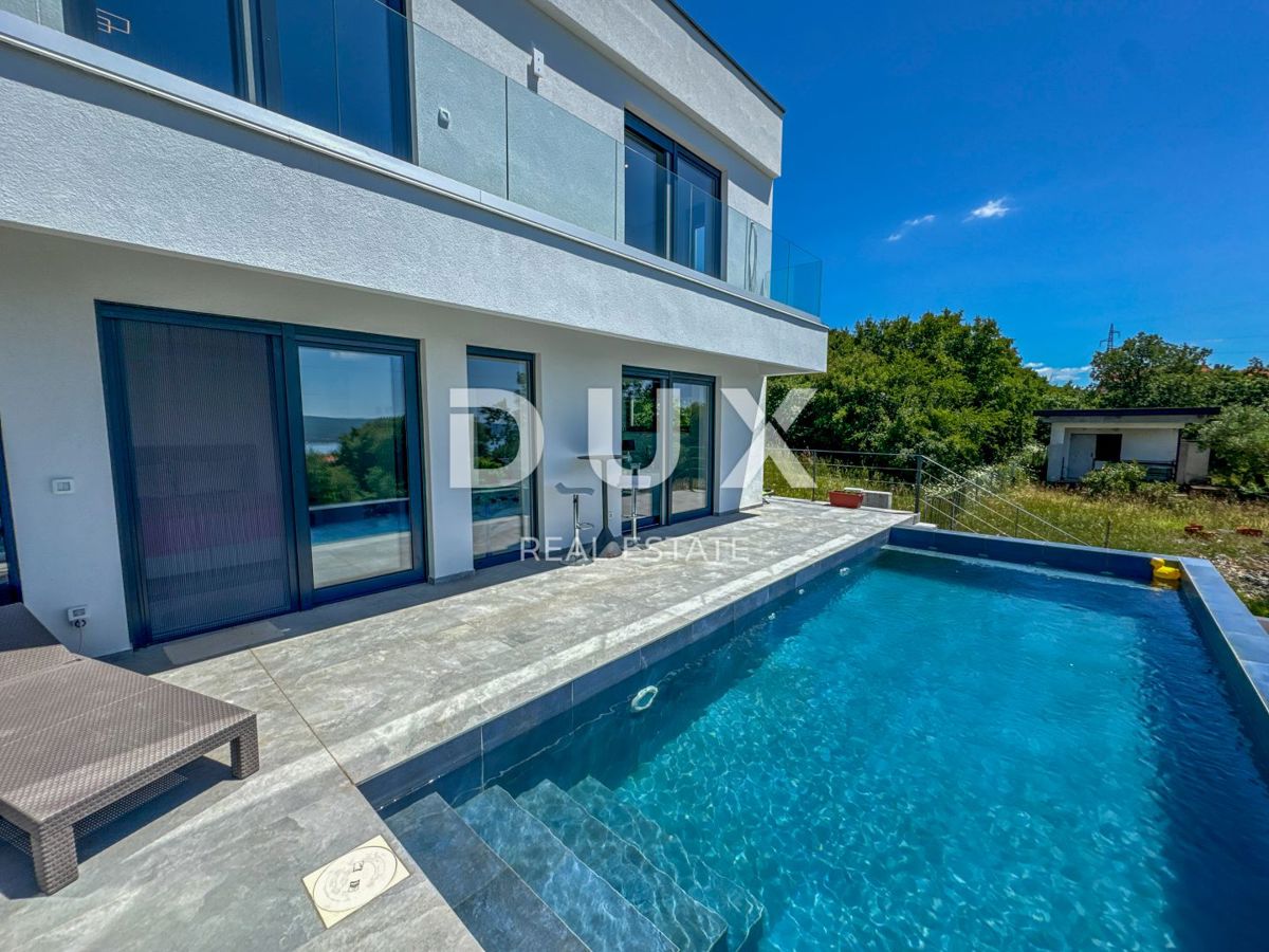 CRIKVENICA, QUARNERO - Villa moderna con piscina e vista panoramica sul mare (casa + appartamento)