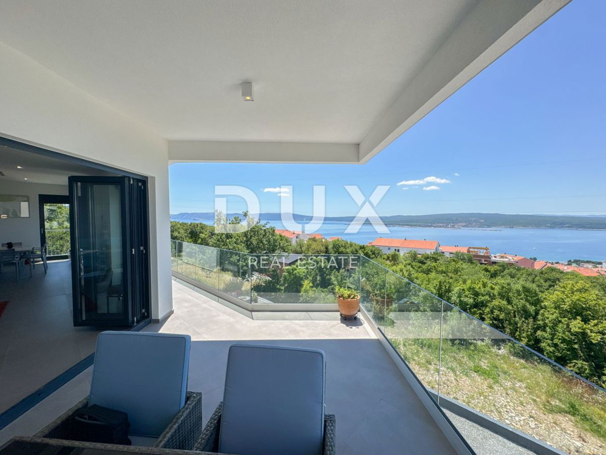 CRIKVENICA, QUARNERO - Villa moderna con piscina e vista panoramica sul mare (casa + appartamento)
