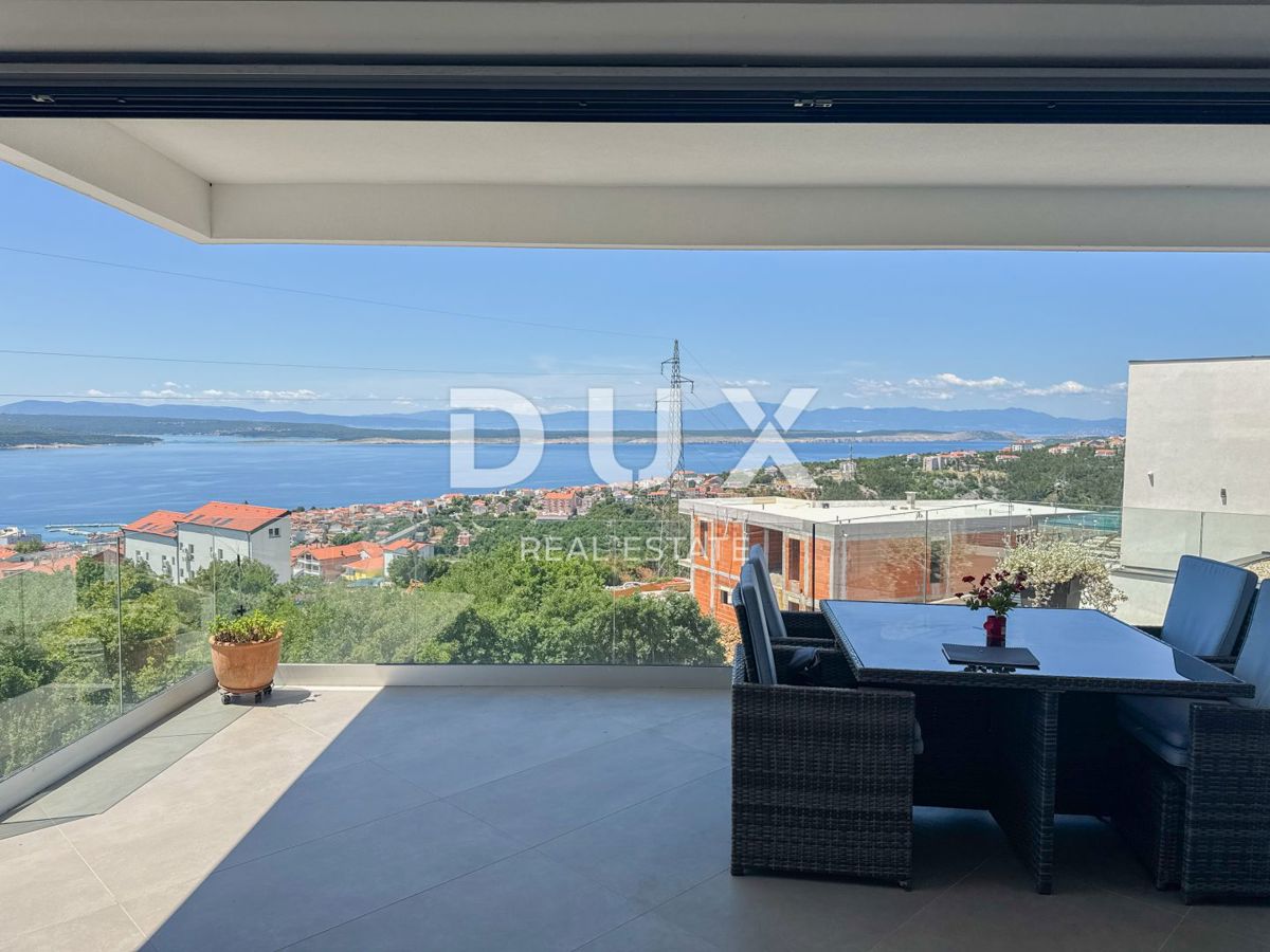 CRIKVENICA, QUARNERO - Villa moderna con piscina e vista panoramica sul mare (casa + appartamento)