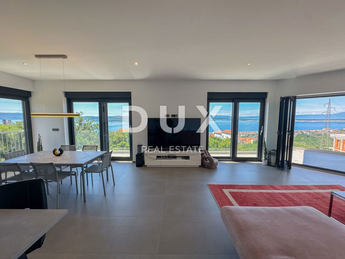 CRIKVENICA, QUARNERO - Villa moderna con piscina e vista panoramica sul mare (casa + appartamento)