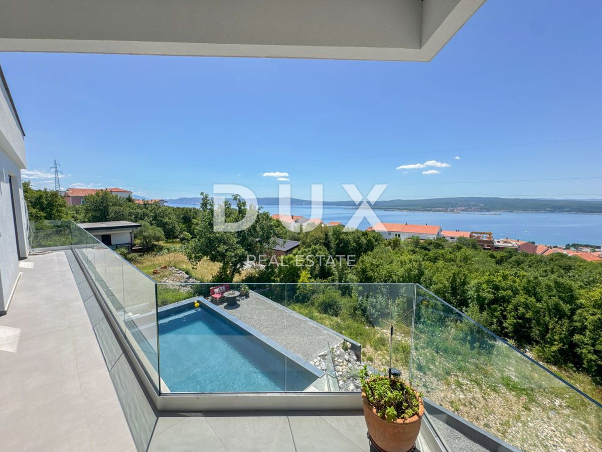 CRIKVENICA, QUARNERO - Villa moderna con piscina e vista panoramica sul mare (casa + appartamento)