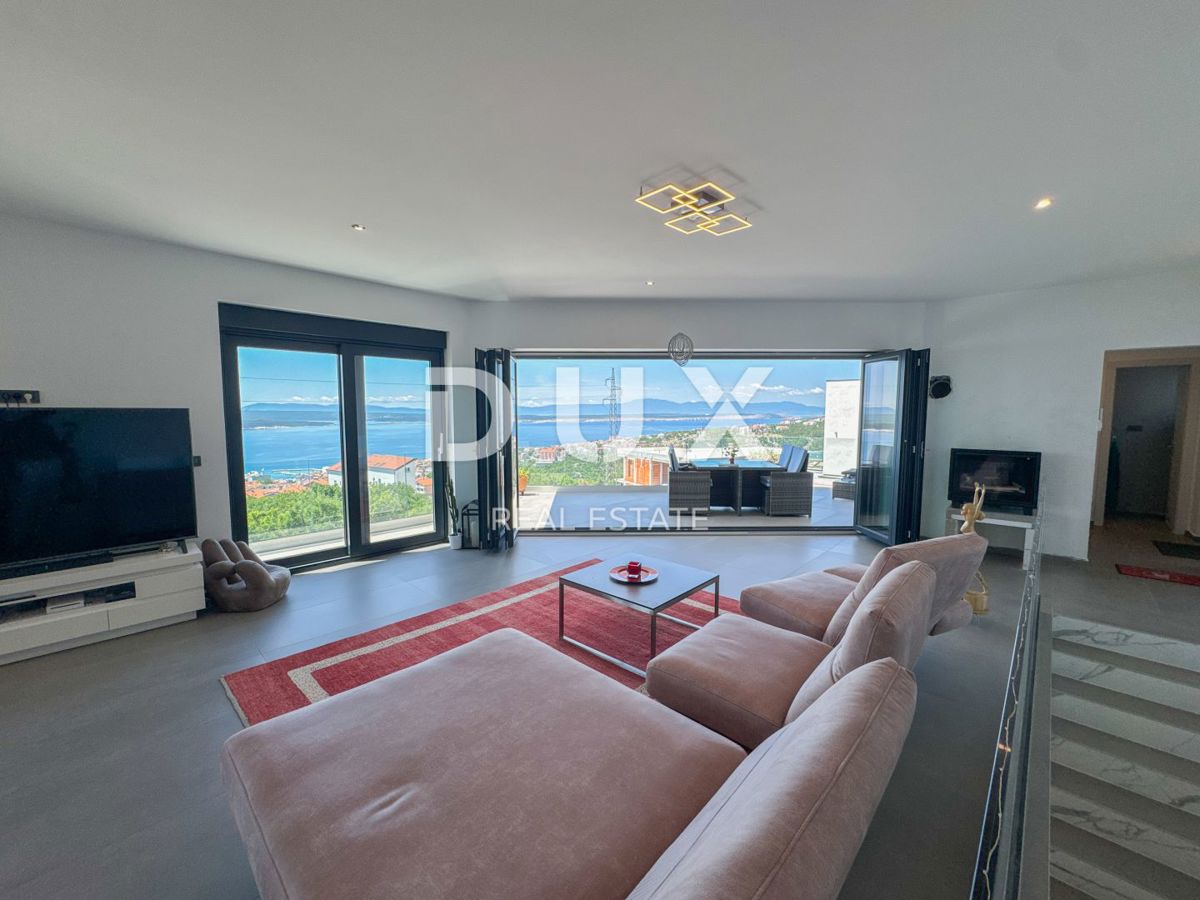 CRIKVENICA, QUARNERO - Villa moderna con piscina e vista panoramica sul mare (casa + appartamento)