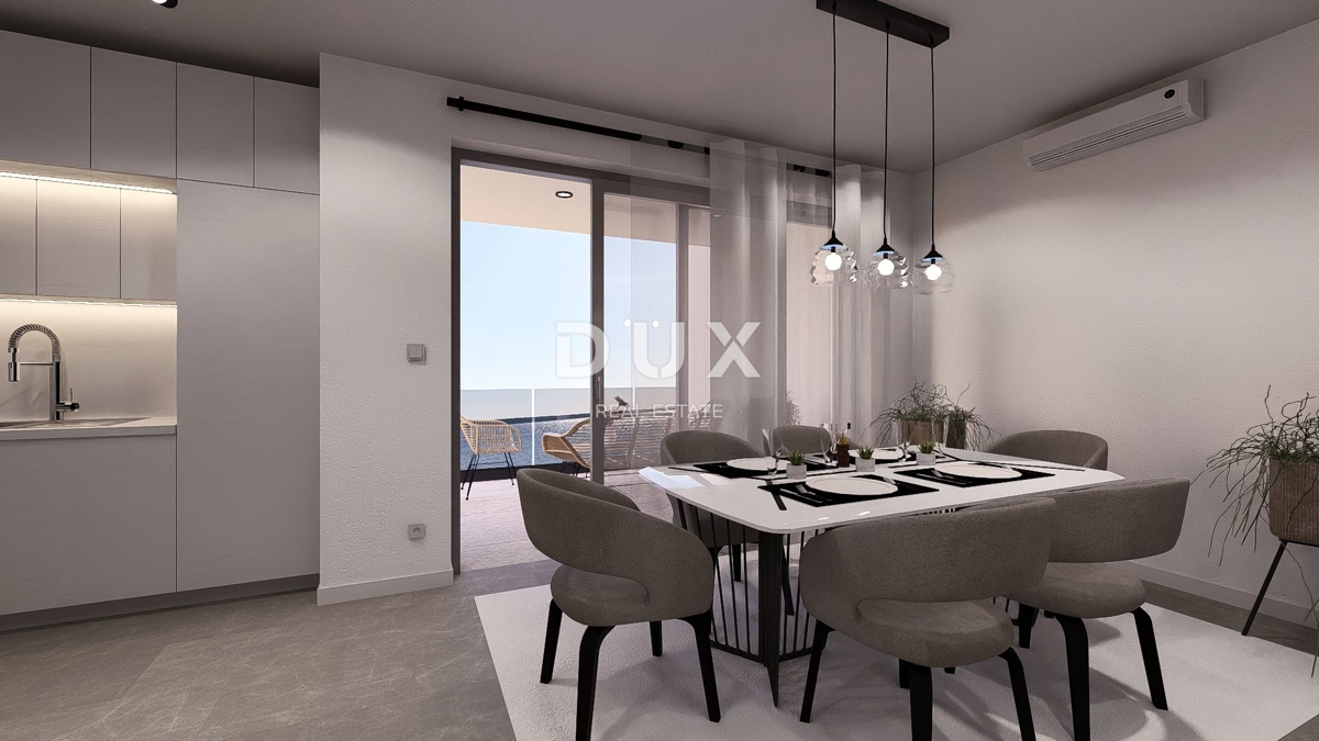 PAG, MANDRE - nuovo edificio con vista mare, a 10 m dalla costa, terrazza, parcheggio