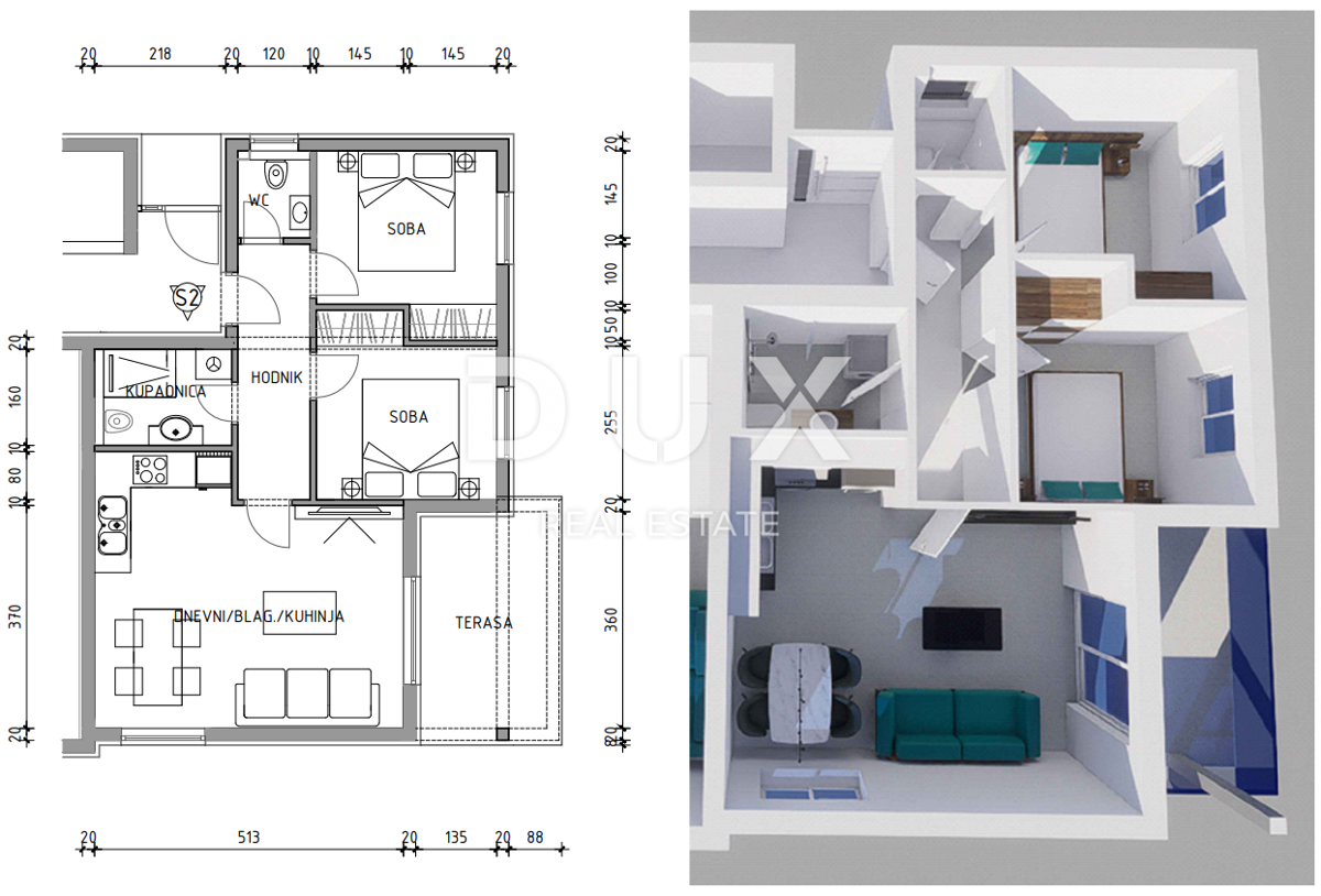 ZADAR, RAŽANAC - Nuovo edificio! Riscaldamento a pavimento, ascensore, vista mare, ripostiglio...! S2