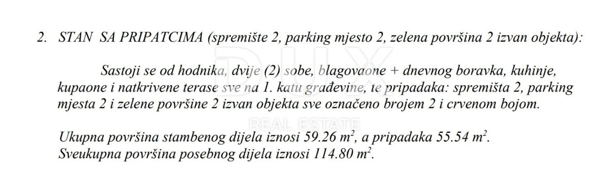 MATULJI, JUŠIĆI, JURDANI - appartamento 1° piano, 64,99m2 in un nuovo edificio DB+2S con giardino