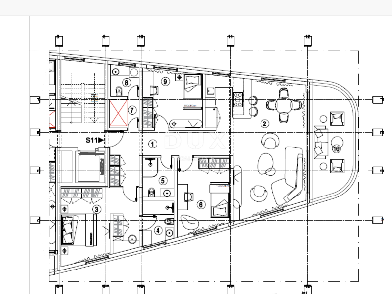 RIJEKA, KANTRIDA - Appartamento di 134 m2 in un lussuoso edificio di nuova costruzione a soli 250 metri dal mare con garage e vista panoramica sul mare