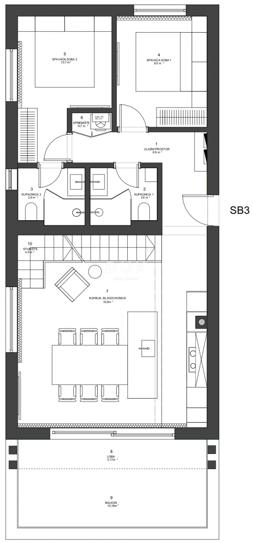 ZADAR, ZATON - Attico a due piani con una splendida vista a 95 metri dal mare! SB3