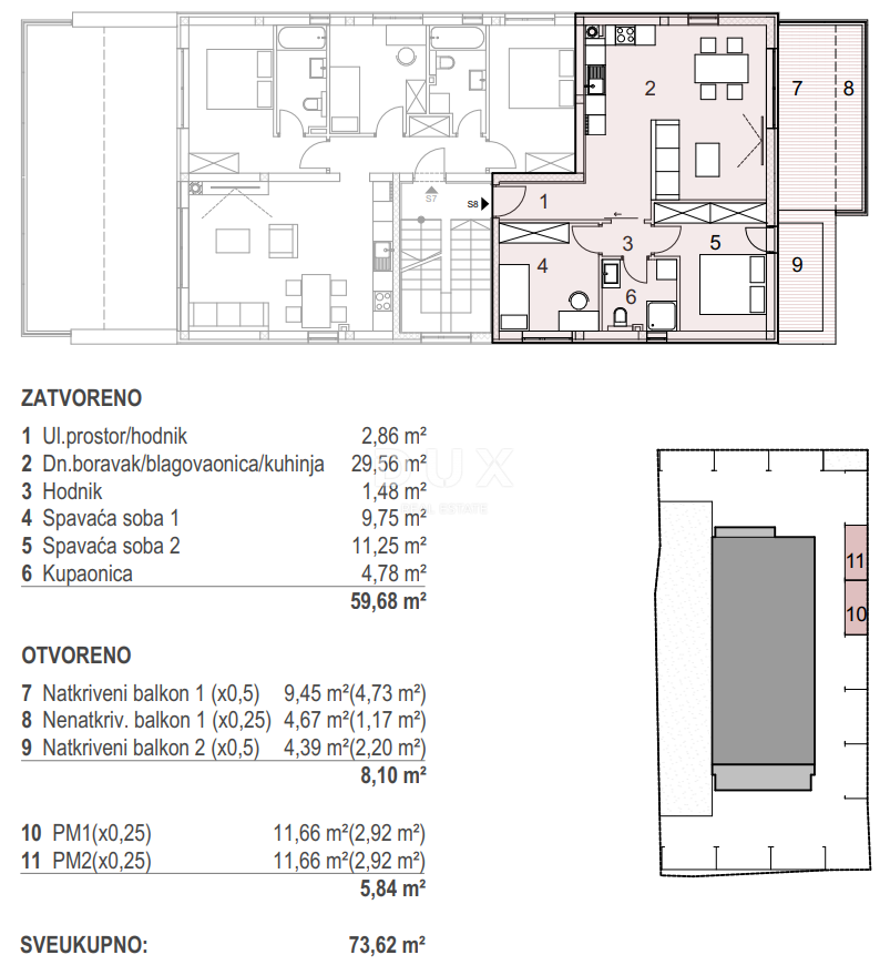 ISOLA DI PAG, MANDRE - Moderno edificio nuovo con vista mare a 80 metri dalla spiaggia! S8