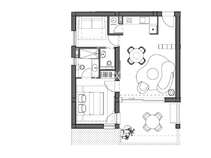 NOVI VINODOLSKI – Appartamento di 59 m² in un resort esclusivo, prima fila al mare con spiaggia privata