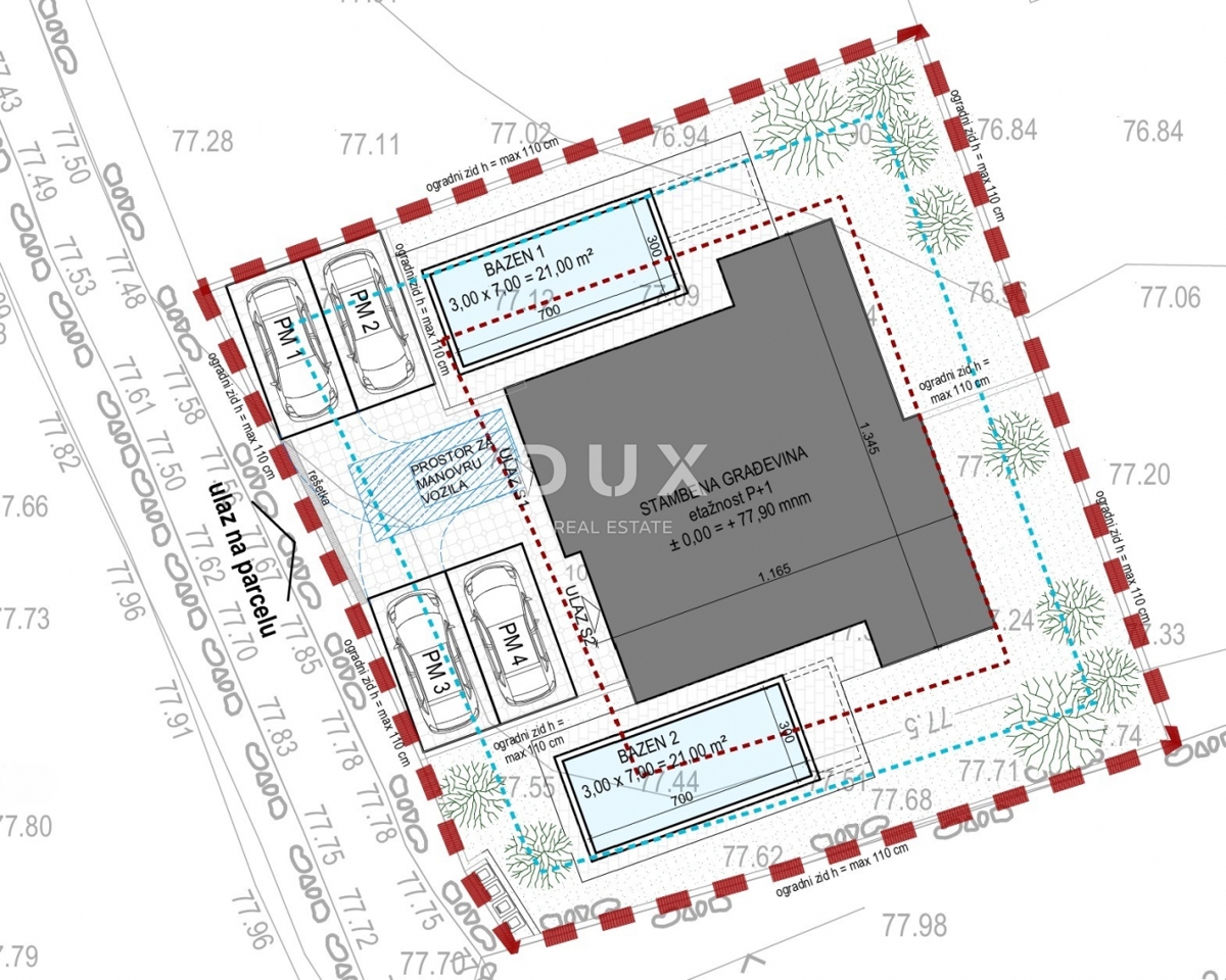 ISOLA DI KRK, MALINSKA (dintorni) - Terreno edificabile 511 m2 con progetto