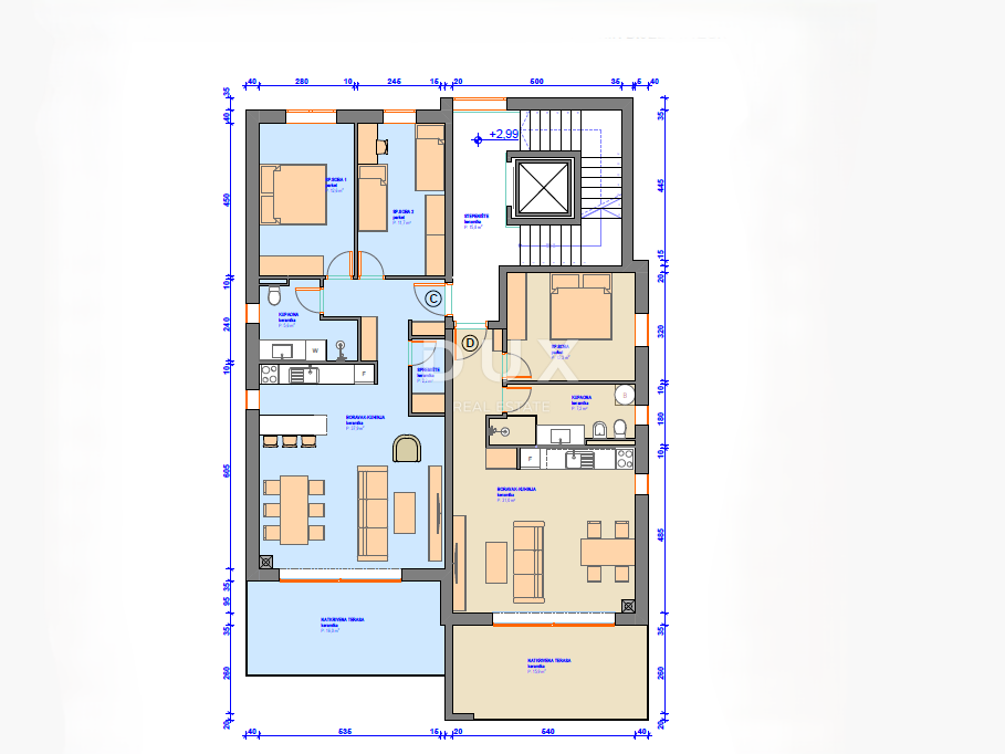 UMAG, ZAMBRATIJA - fantastico edificio nuovo a 100 metri dal mare e dalla spiaggia, POSIZIONE eccellente! Appartamento con terrazza