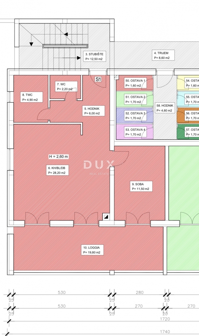 ZADAR, CASE ROSSE - Appartamento 78,1 m², garage + parcheggio!