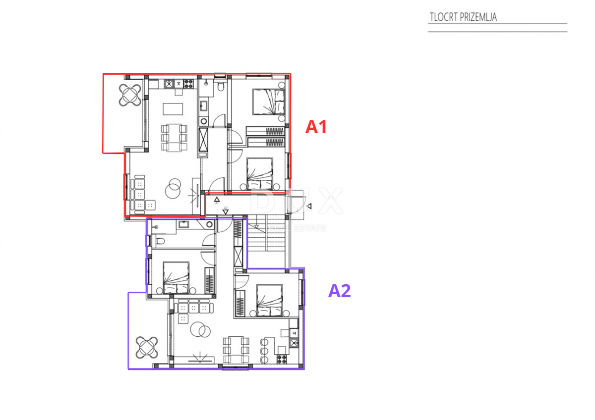 ŠIBENIK, BRODARICA – Nuova costruzione, appartamento con due camere da letto, giardino e 2 posti auto