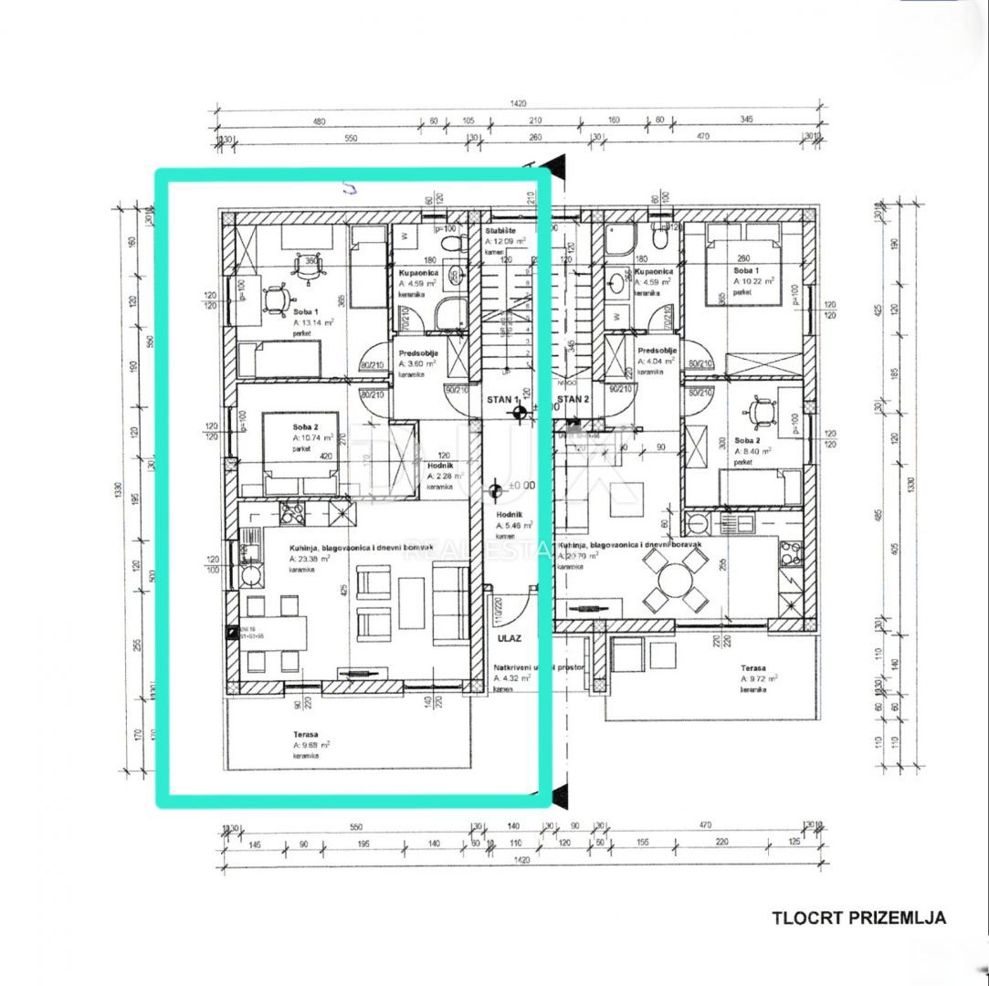VIŠKOVO, CENTRO - 2 CAMERE DA LETTO + SOGGIORNO con giardino in un edificio nuovo di qualità