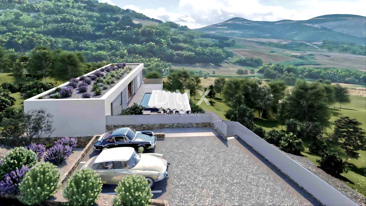 ISTRIA, MONTONA - Terreno con permesso di costruire e vista panoramica