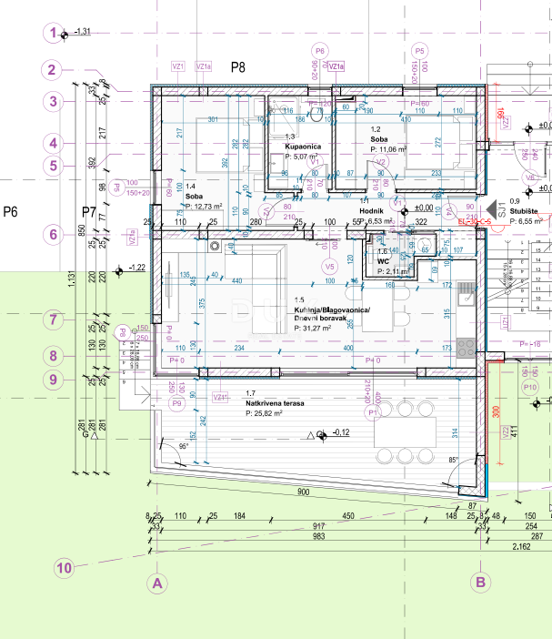 ŠIBENIK, VODICE - Appartamento al piano terra con giardino, terrazza e 2 posti auto