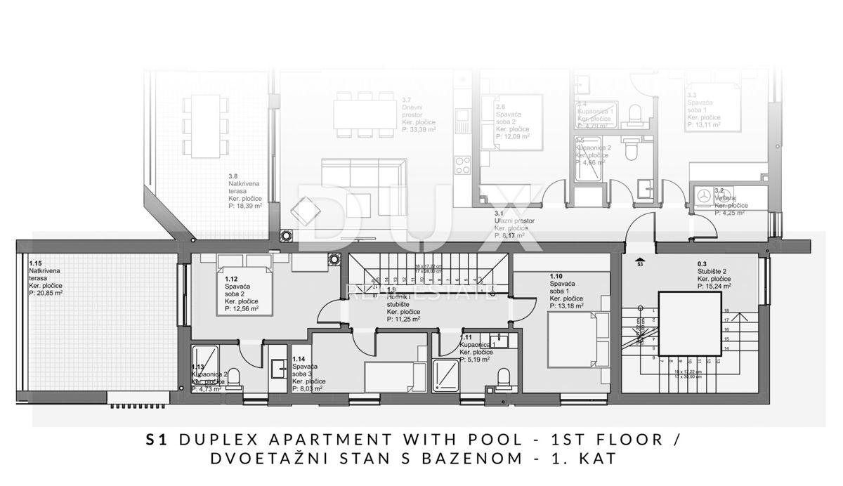SEBENICO, VODICE - Esclusivo duplex con giardino e piscina, una combinazione perfetta di pace, design e stile di vita mediterraneo