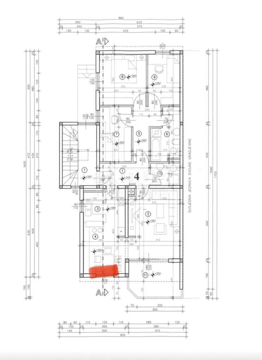 Appartamento Banderovo, Rijeka, 100m2