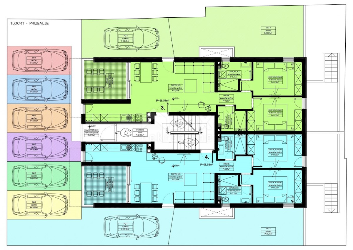 Appartamento Mandre, Kolan, 1m2