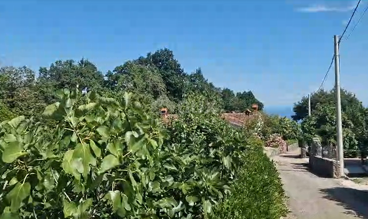 OPATIJA, IČIĆI, POLJANE - terreno edificabile 1333m2 + vecchia casa 85m2 con vista mare per casa familiare/ villa/ appartamenti/ casa in affitto - vacanza con piscina
